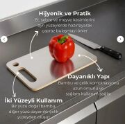 Bambum Stan Çift Taraflı Kesme Tahtası Büyük 24x34 cm B6714