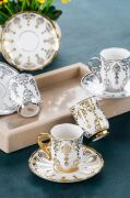 Acar Aries 6 Lı Kahve Fincan Takımı Gold Silver