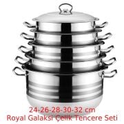ROYAL GALAKSİ ÇELİK TENCERE SETİ 24-26-28-30-32 CM 5 TENCERE
