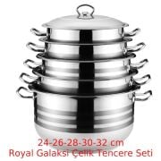 ROYAL GALAKSİ ÇELİK TENCERE SETİ 24-26-28-30-32 CM 5 TENCERE