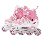 Pembe Silikon Tekerli Ayarlanabilir Paten Çantalı M 35-38 6062