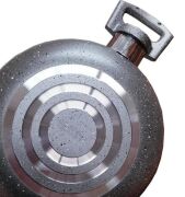 Mehtap Gri 3 lü Granit Sahan Seti Kapaklı 18+20+22 Cm