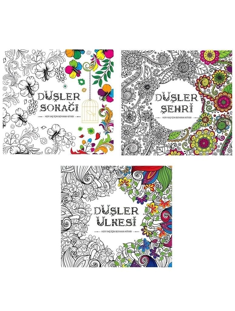 Mandala 3 Adet Düşler Seti Boyama Kitabı