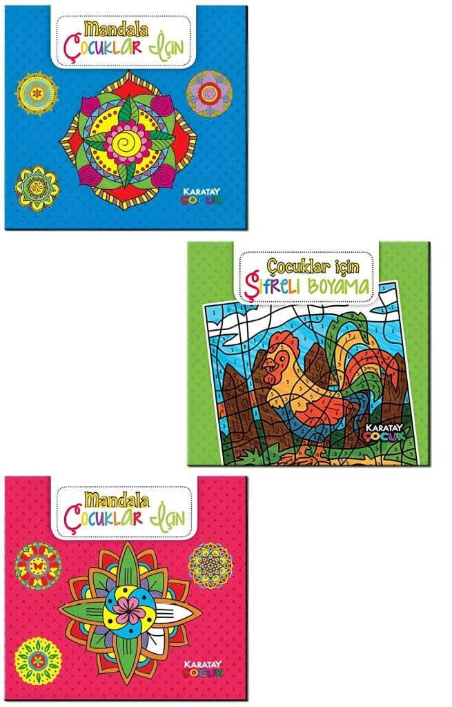 Karatay Yayınları Mandala Çocuklar İçin Boyama Kitabı 3 Adet