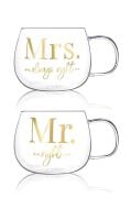 Perotti 2 Adet Mr.& Mrs. Cam Kupa Magnolya Bardağı 400ML 13771-15517