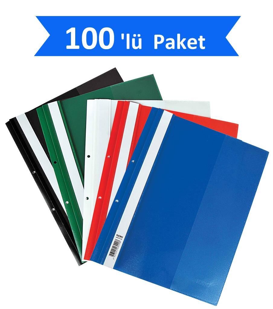 Noki Eco Telli Dosya Plastik Mavi 100'lü Paket