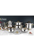 Lines Zeycan 18 Parça Clipso Paslanmaz Çelik Tencere Çeyiz Seti Altın Kulp