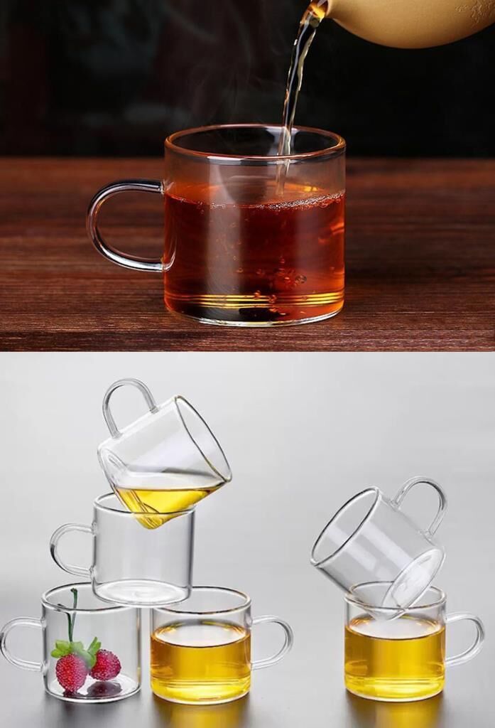 Kapris 6 lı Borosilikat Isıya Dayanklı Cam Kahve Fincanı 110ml