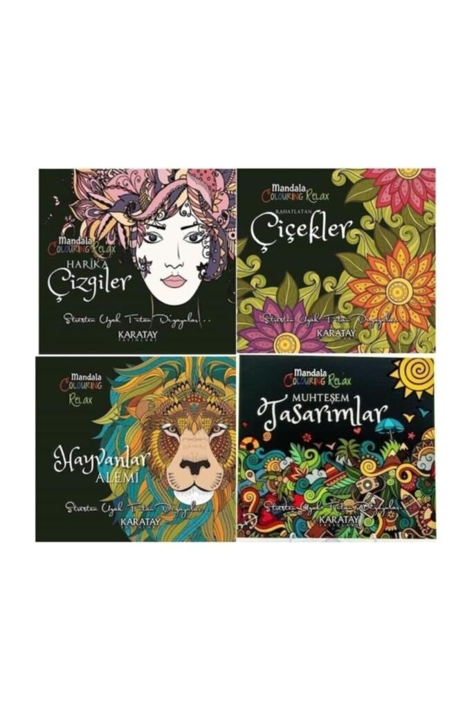 Mandala Yetişkin Boyama Kitabı 4 Adet Karatay
