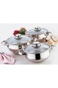 Gülsan Mercan 6 Parça Tencere Seti Çelik Kapak