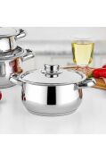 Gülsan Çakır 6 Parça Tencere Seti Çelik Kapaklı