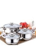 Gülsan Çakır 6 Parça Tencere Seti Cam Kapaklı