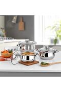 Gülsan Çakır 6 Parça Tencere Seti Cam Kapaklı