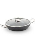Lines Menemen Aşkı Cam Kapaklı Siyah Granit Tava 28 Cm