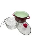 Lüks Emaye Kızartma Tenceresi Fritöz 22cm 3,90 Litre Kırmızı KR179
