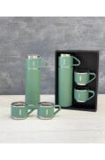 Kapris Paslanmaz Çelik Termos 3lü Set Yeşil Kap-291