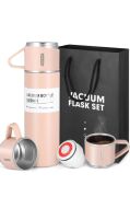 Kapris Paslanmaz Çelik Termos 3lü Set Pembe Kap-291