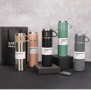 Kapris Paslanmaz Çelik Termos 3lü Set Siyah Kap-291