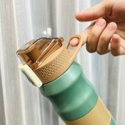 Kapris Çift Katlı Paslanmaz Çelik Termos Matara 380 ML Turkuaz Kap-285
