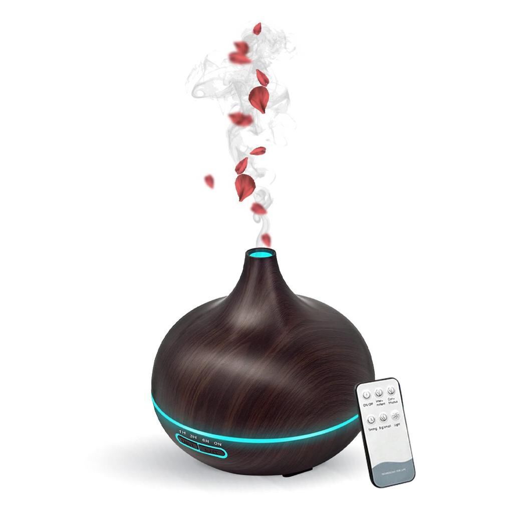 Hava Nemlendirici Buhar Makinesi Ve Aroma Terapi Led Işıklı Koyu Kahve sl-168