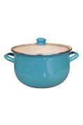 Emaye Derin Bombeli Yoğurt Tenceresi 24 Cm 5 Litre Turkuaz 322-C