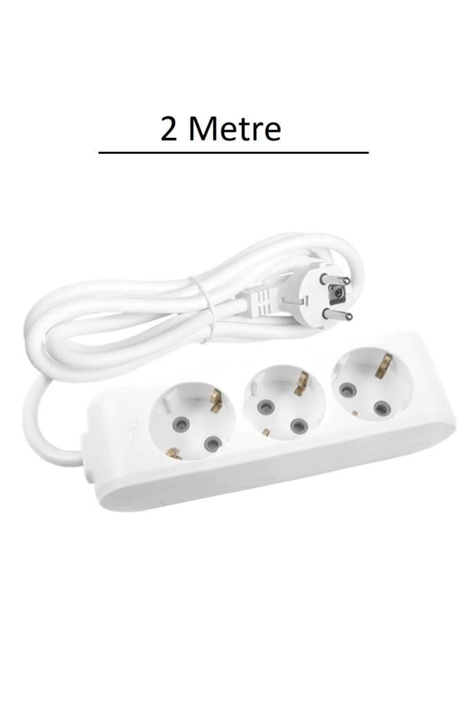 Viko 3 Lü Topraklı Uzatma Kablosu Grup Priz 2 Metre