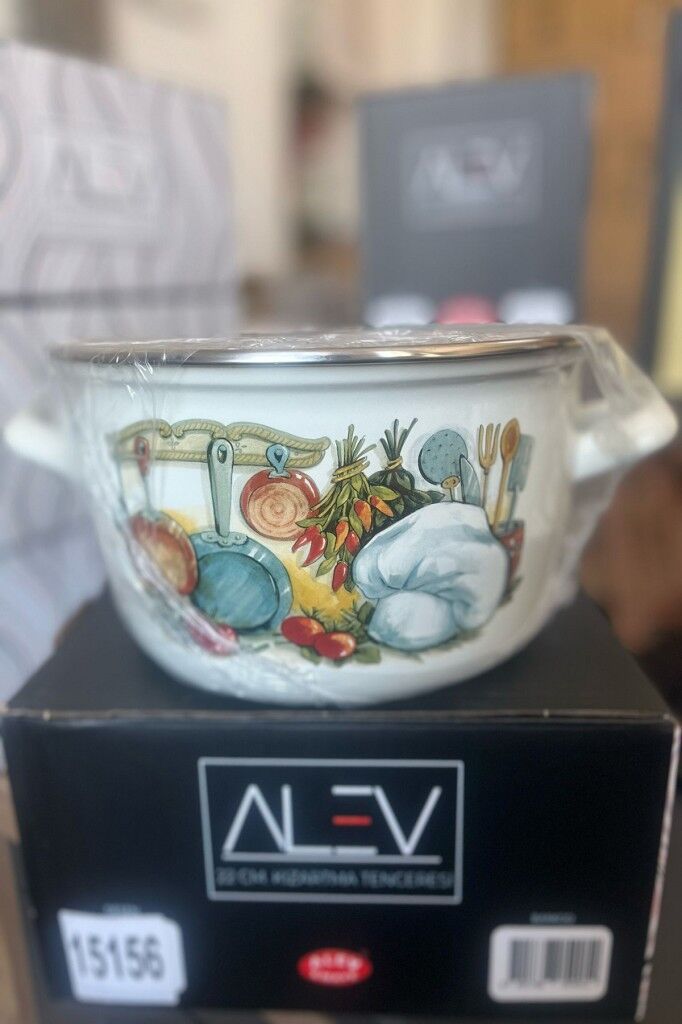 Lüks Emaye Kızartma Tenceresi Fritöz 22cm 3,90 Litre Chef 15156