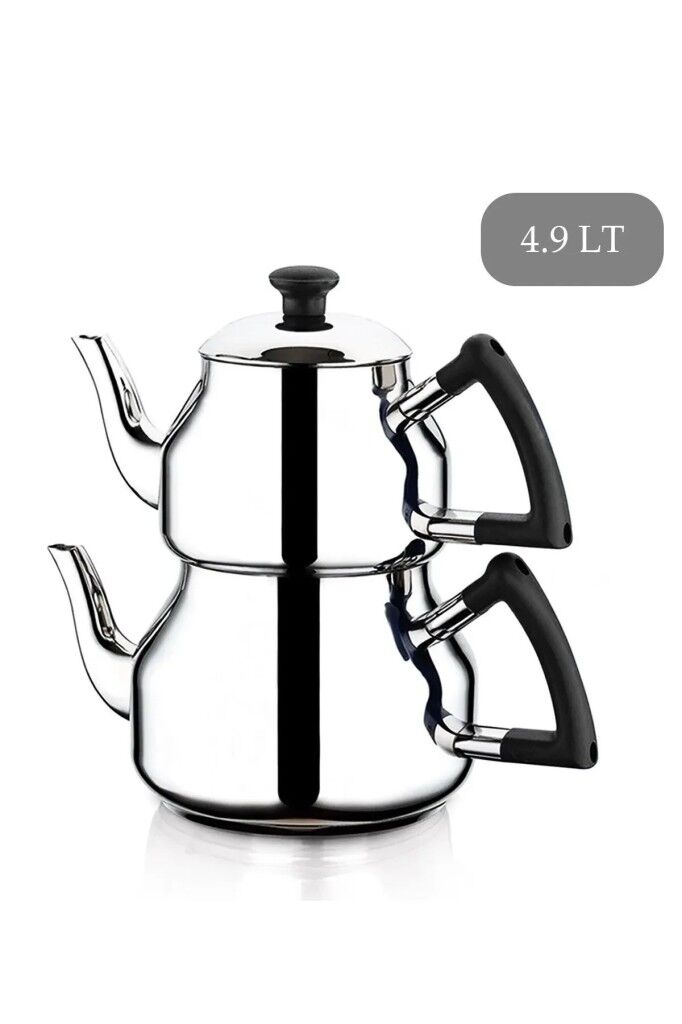 Özkent Marmaris Mega Boy 4,9 Lt Paslanmaz Çelik Çaydanlık Siyah K316