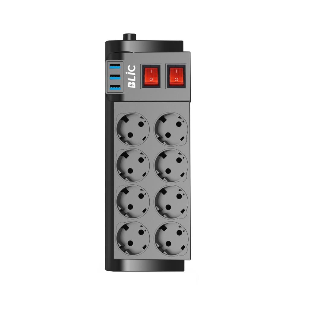 Blic Termal Akım Korumalı 8 Li Uzatma Kablosu  3XUsb 2 Mt 16 Amper FTR-08