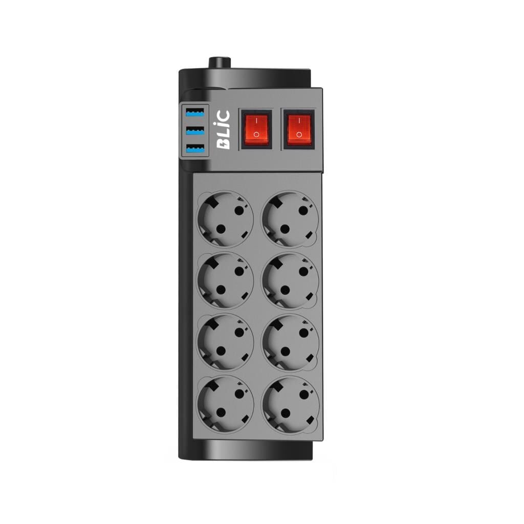 Blic Termal Akım Korumalı 8 Li Uzatma Kablosu  3XUsb 2 Mt 16 Amper FTR-08