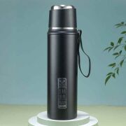 Kapris Çift Katlı Paslanmaz Çelik Termos Siyah 1 Litre Kap-294