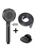 Kapris 5 Fonksiyonlu Siyah Vakumlu 3'lü Duş Seti KYK1008
