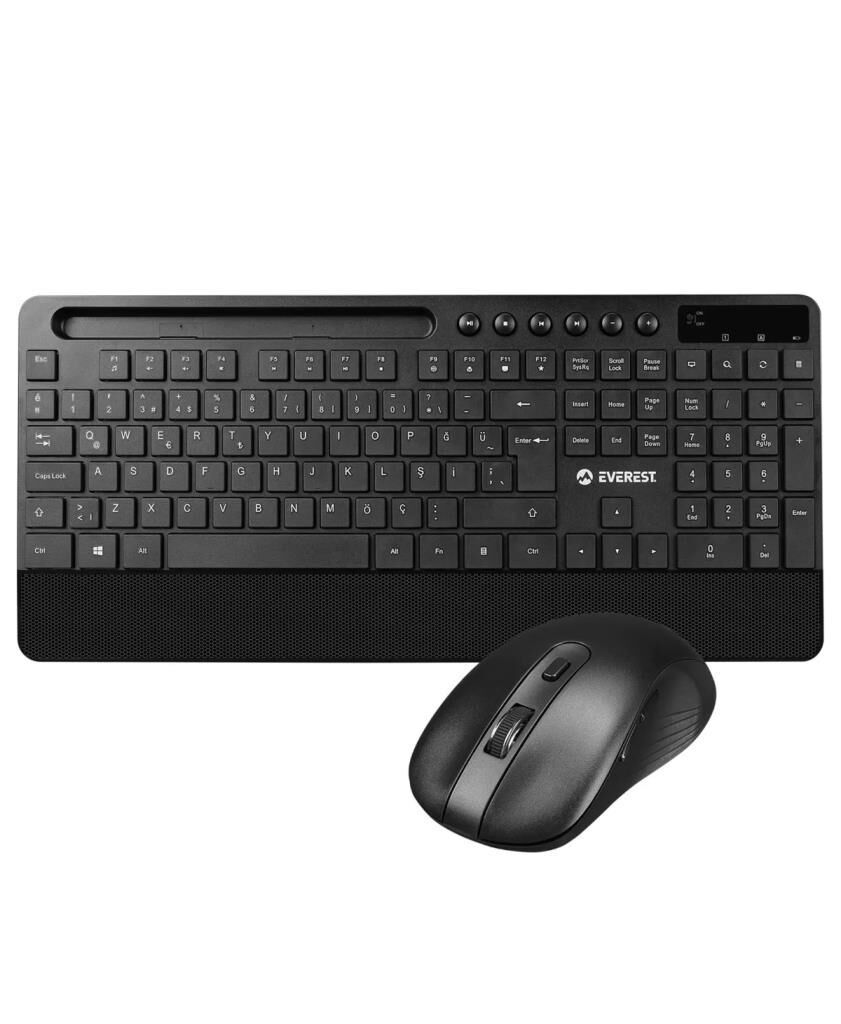Everest 2.4 Ghz Kablosuz Standart Klavye Mouse Seti 1600 Dpi Siyah KM-9676