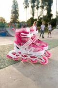 Vadi Pembe Silikon Tekerli Ayarlanabilir Işıklı Paten S 31-34 HP8701