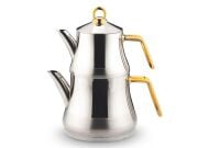 Lines Naz Çelik Çaydanlık Takımı ALTIN kulp (Mini Boy)