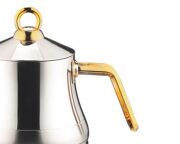 Lines Naz Çelik Çaydanlık Takımı ALTIN kulp (Mini Boy)