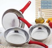 Gülsan Jasmin Çelik Tava Seti 3 Parça 16cm 18cm 20cm