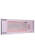 Everest 2.4 Ghz Kablosuz Standart Klavye Mouse Seti 1600 Dpi Pembe KM-9676