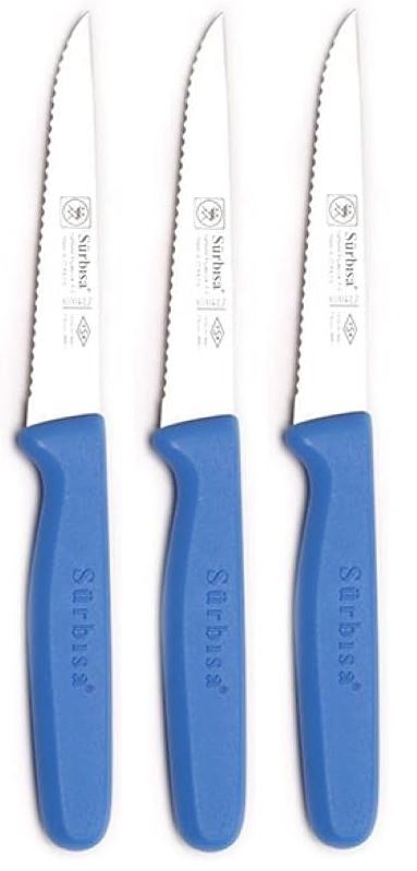 Sürbısa 3 Adet Sebze & Meyve Bıçağı Lazer Bilemeli Mavi 61004-LZ