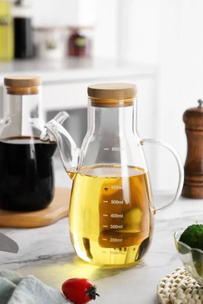 Arow Sonia Bambu Kapaklı Cam Yağlık 1000ml TR-4133