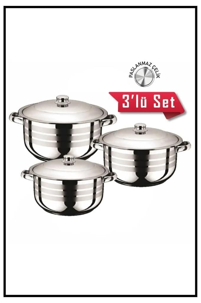 Royal Middle Çelik Tencere Seti 20-22-24 Cm