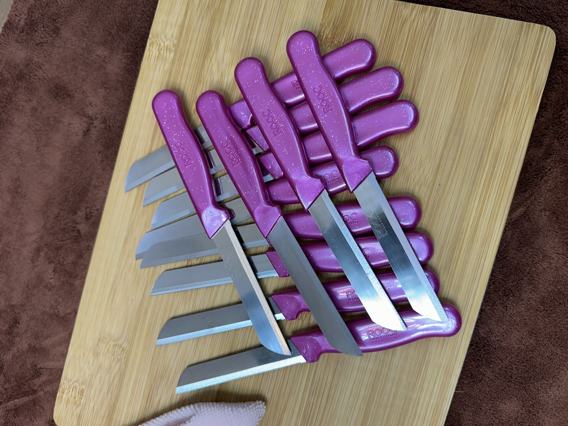 Kapris 12 Adet Meyve Bıçağı Seti Alman Model Pembe SLR01