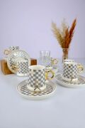 Acar Almond Gri 6 Kişilik Porselen Kahve Fincanı Takımı - 90 ml 0125
