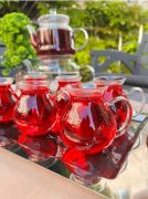 Kapris 6 lı Keyfi Ala Borosilikat Cam Bardak Çay Bardağı 200 ml