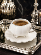Acar Britton 6 lı Porselen Kahve Fincan Takımı Silver 90 ml 09411