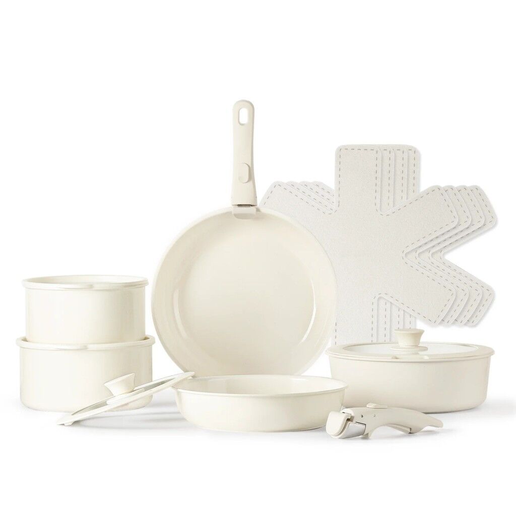 Kapris Beta 15 Parça Seramik Döküm Tencere Tava Seti Beige