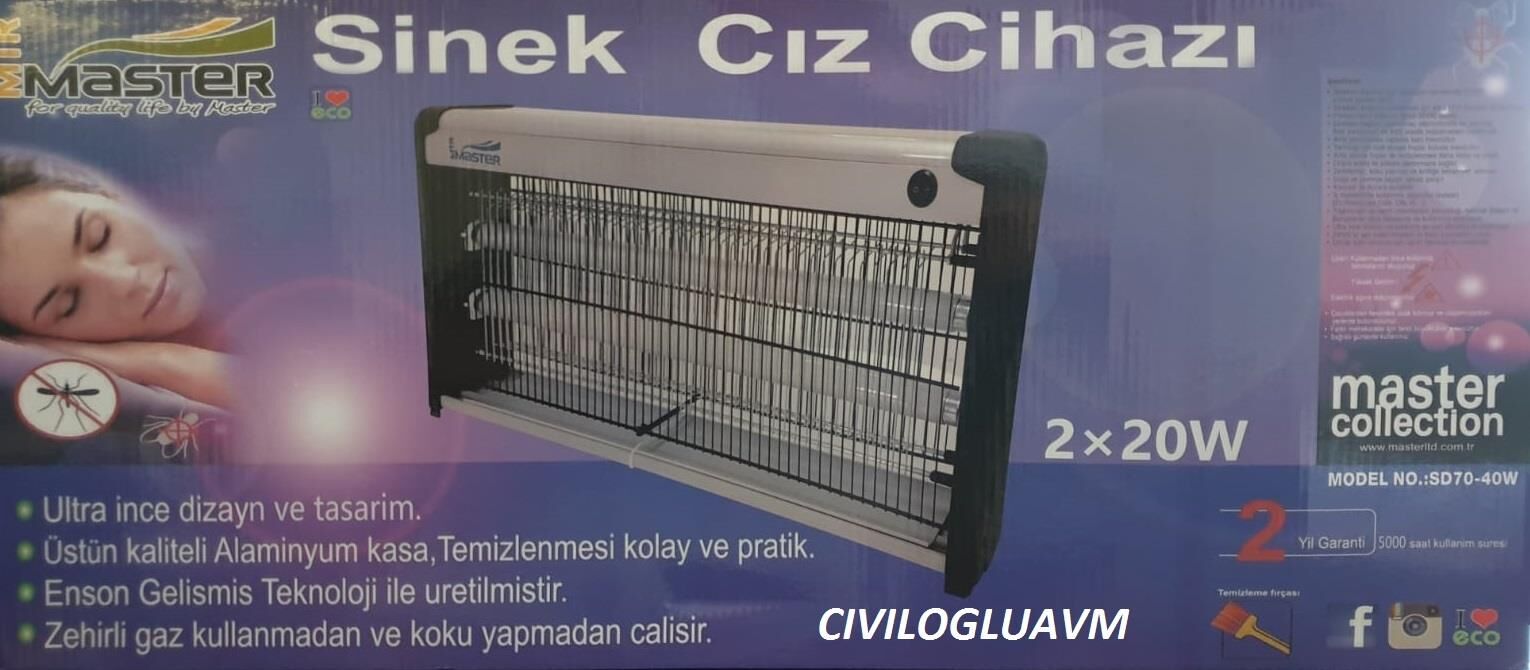 Master Sinek Cız Cihazı Sinek Öldürücü 2x20w 40w