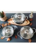 Gülsan Gizem Inox 6 Parça Paslanmaz Çelik Tencere Seti 18-20-22cm