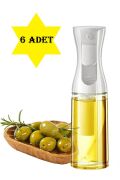 6'lı Cam Sprey 230ml Yağlık Air Fryer Fritöz Yağ Püskürtücü Beyaz Eco Set