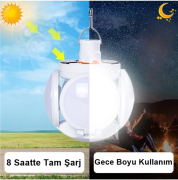 Güneş Enerjili Solar Aydınlatma Kamp Çadır Lambası Şarjlı Ampül Led 2029